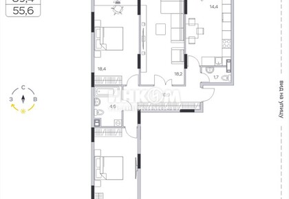 3-комн. квартира