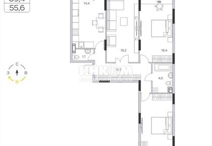 3-комн. квартира