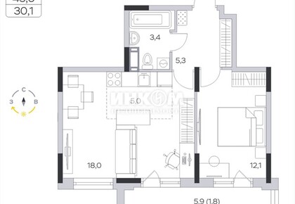 1-комн. квартира